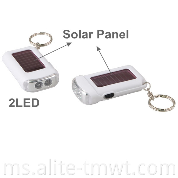 Mini PVC Plastik Peribadi LED Keychain Obor Solar